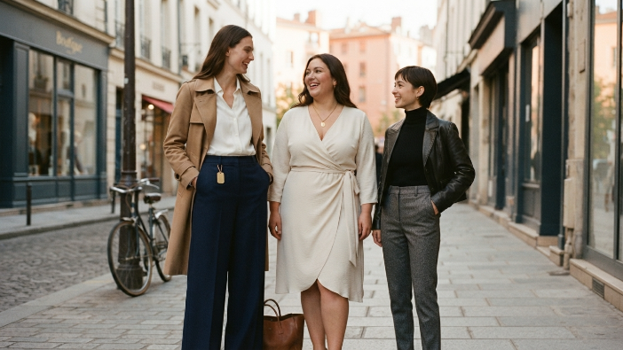 10 Common Body Shape Styling Mistakes, Flat lay of structured, flowing, and knit fabric swatches used in outfit styling