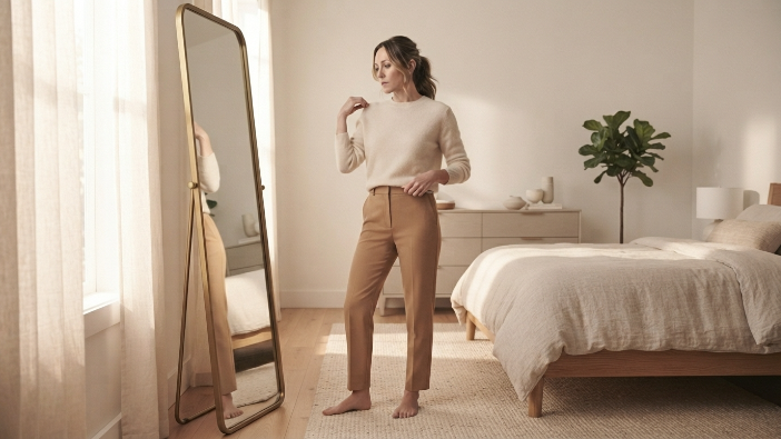 Easy Ways to Build a Capsule Wardrobe, Shopper browsing racks in a secondhand clothing store